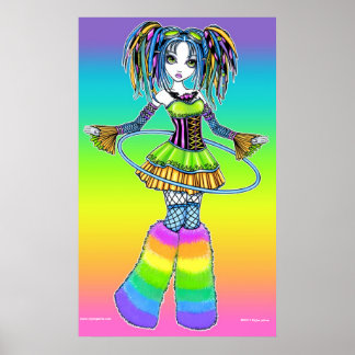 Póster "Luxie" Gótico cibernético arcoiris Hula Hoop Fae