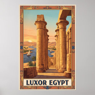 Póster Luxor Egipto Viaje Retro Vintage