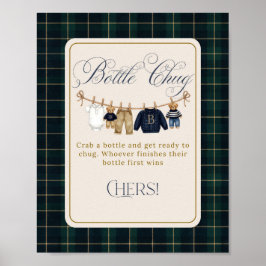 Póster Luxsary  Bear Plaid Baby Shower Bottle Chug