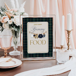 Póster Luxsary  Bear Plaid Baby Shower Food Bar