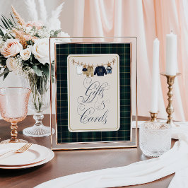 Póster Luxsary  Bear Plaid Baby Shower Gift Card