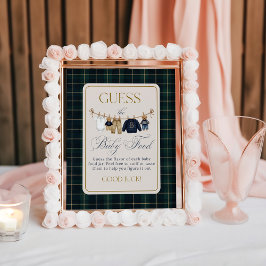 Póster Luxsary  Bear Plaid Baby Shower Guess Baby Food
