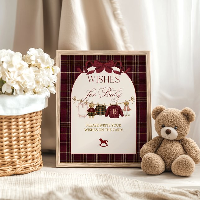 Póster Luxsary Teddy Bear Baby Shower Girl Plaid Bow  (Subido por el creador)