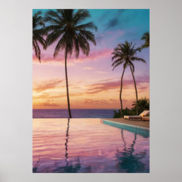 Póster Luxurious Golden Hour Wall Art - Ocean View Infini