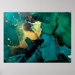 Póster Luxury abstract fluid art painting background alco
