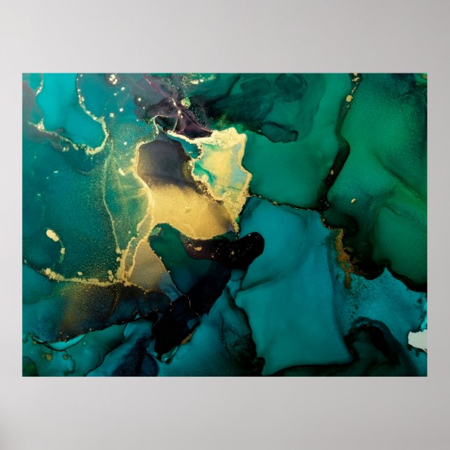 Póster Luxury abstract fluid art painting background alco (Frente)