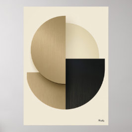 Póster Luxury Art Deco Geometric Wall Art | Minimal Gold 