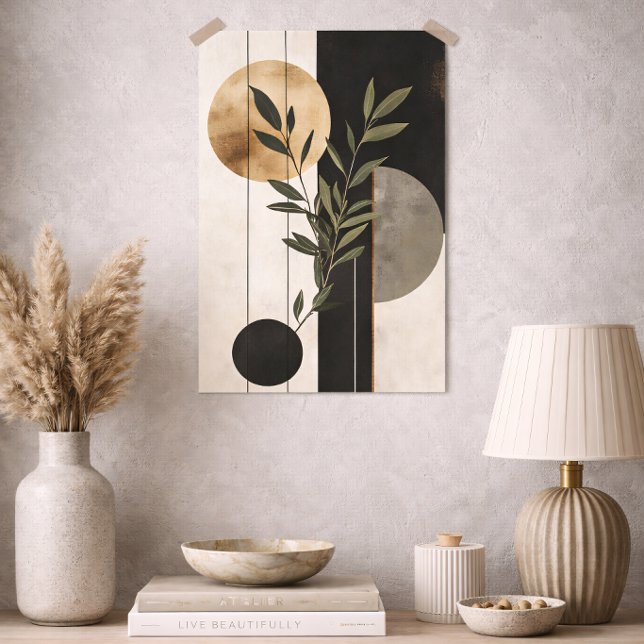 Póster Luxury Boho Botanical Geometric Minimal Black Gold (Subido por el creador)