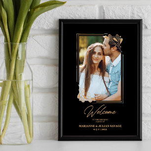 Póster Luxury Fake Golden Branches Fancy Calligraphy