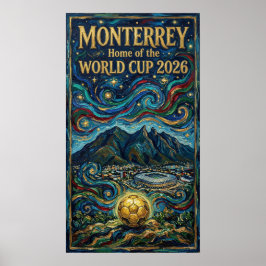 Póster Luxury Monterrey Soccer Art 2026 City Stadium 