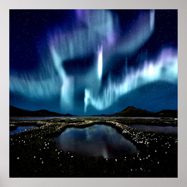 Póster Luz boreal noruega por amor curador (Frente)