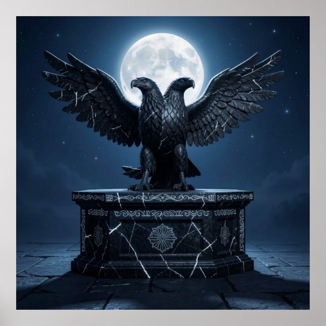 Póster Luz Celestial sobre Antigua Piedra (Frente)