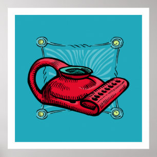 Póster Luz de aceite Menorah