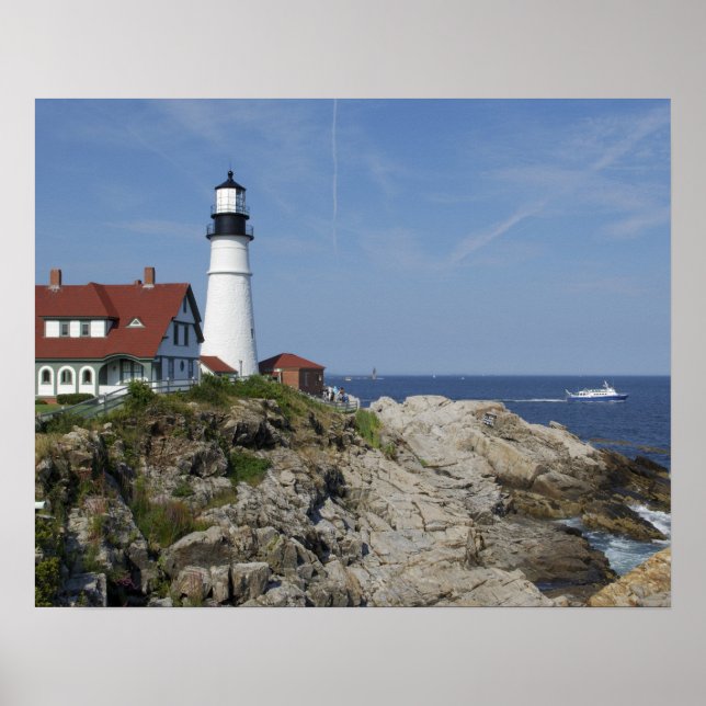 Póster Luz de cabeza de Portland, Cabo Elizabeth, Maine, (Frente)