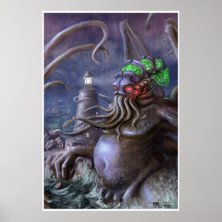 Póster Luz de Cthulhu: Cthulhu sale del mar