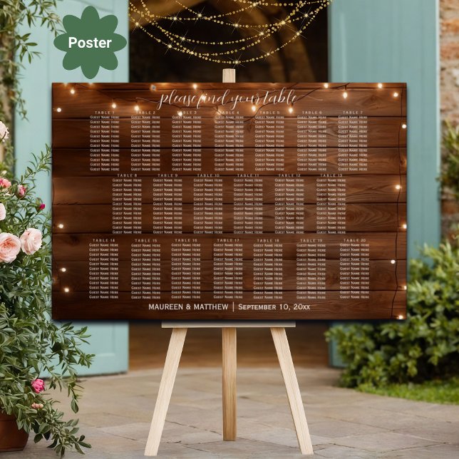 Póster Luz de cuerda de madera marrón 20 Tablas Asientos  (Subido por el creador)