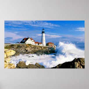 PÓSTER LUZ DE LA CABEZA DE PORTLAND, MAINE