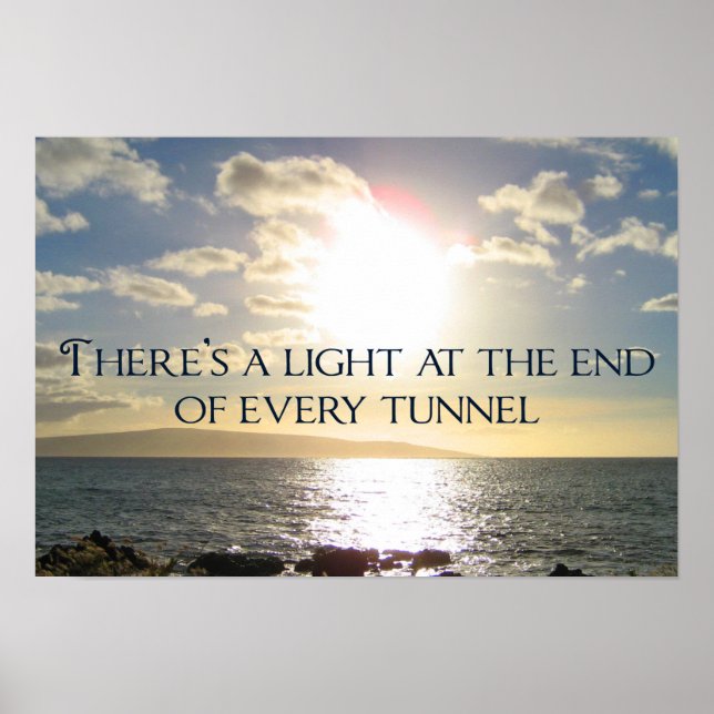 Póster Luz de la cita motivacional al final del túnel (Frente)