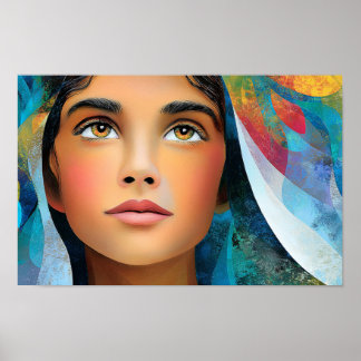 Póster Luz de la gracia La bendita Virgen María