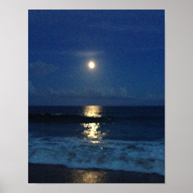 Póster LUZ DE LA LUNA en la PLAYA (Frente)