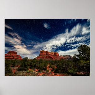 Póster Luz de la luna sobre Sedona, Arizona