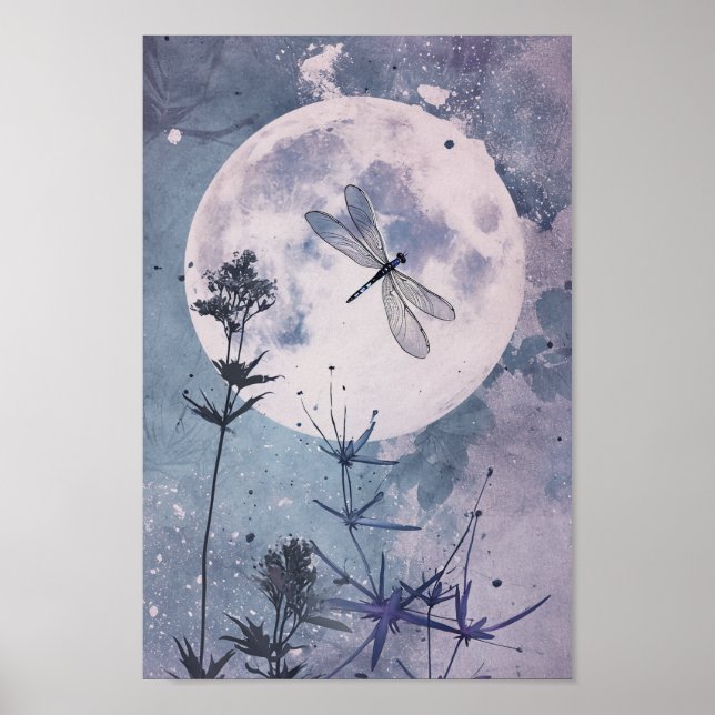 Póster Luz de la luna y libélulas (Frente)