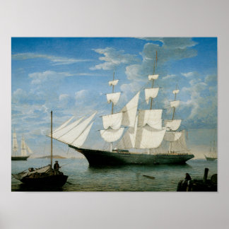 Póster Luz de las estrellas en el puerto de Boston