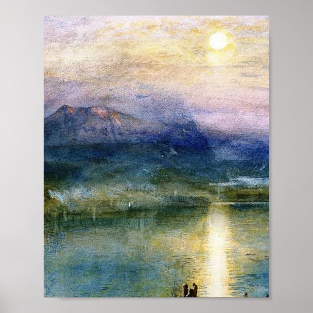 Póster Luz De Luna En El Lago Lucerne Por William Turner (Frente)