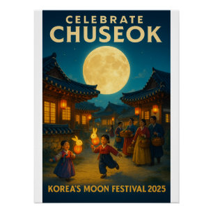 Póster Luz de luna sobre Hanok Village