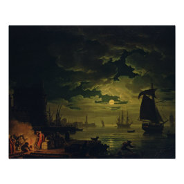 Póster Luz de luna sobre Palermo Arte de alta fidelidad