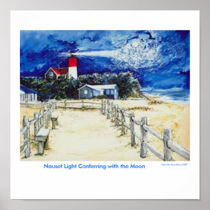 Póster Luz de Nauset que confiere con la luna