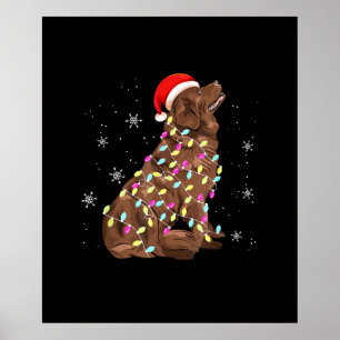 Póster Luz de Navidades de Terranova Divertido Perro Lo