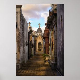 Póster Luz De Noche En El Cementerio De Recoleta