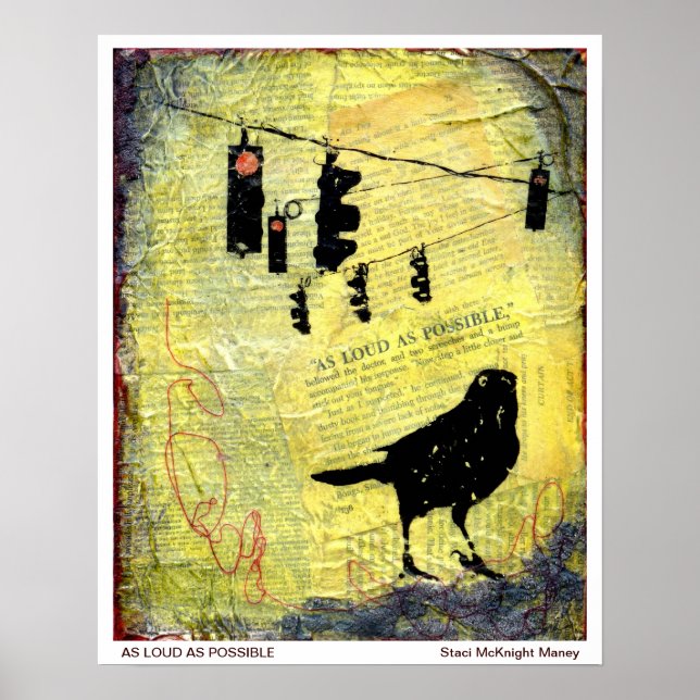 Póster Luz de parada de pájaro negro LOUD (Frente)