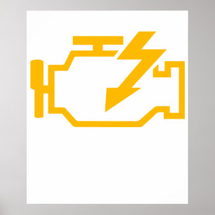 Póster Luz de Revisión del Motor Chistoso Mecánico Macáni