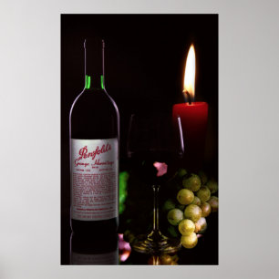 Póster LUZ DE UNA VELA y VINO