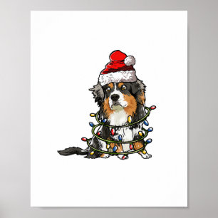Póster Luz del árbol de navidad del pastor australiano li