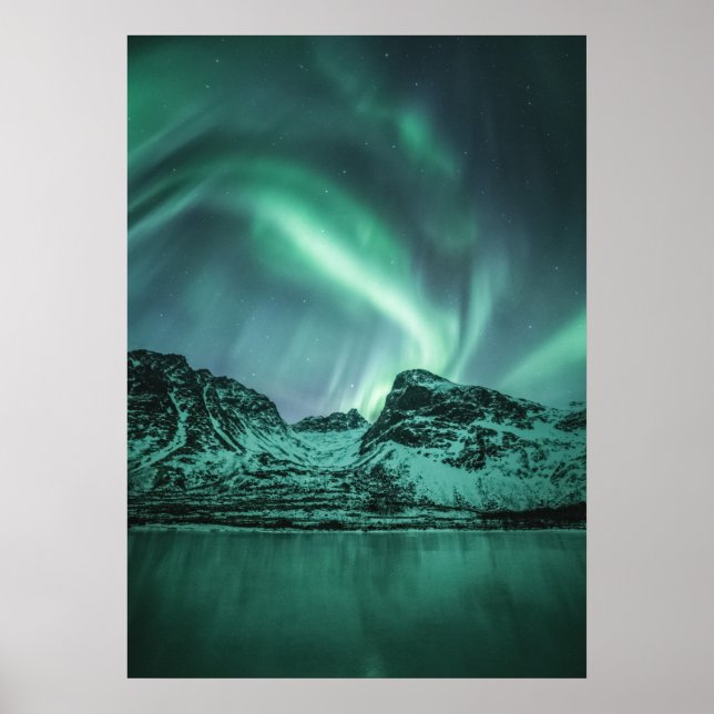Póster Luz del Norte en Noruega (Frente)