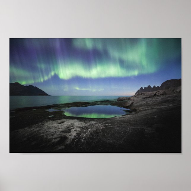 Póster Luz del Norte Noruega (Frente)