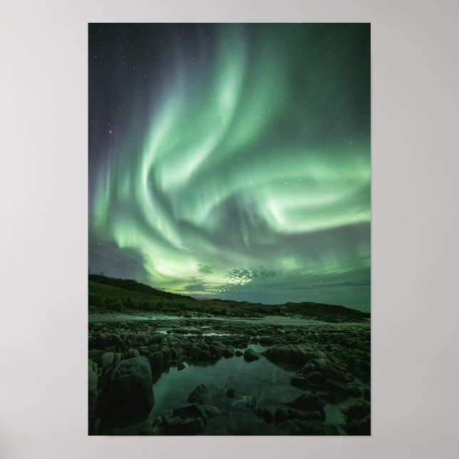 Póster Luz del Norte Noruega (Frente)