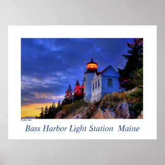 Póster Luz del puerto de Bass, Maine