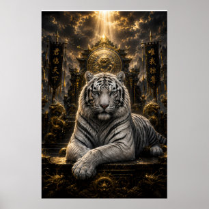 Póster Luz del Rey Trono del Tigre Blanco Fantasía Ma