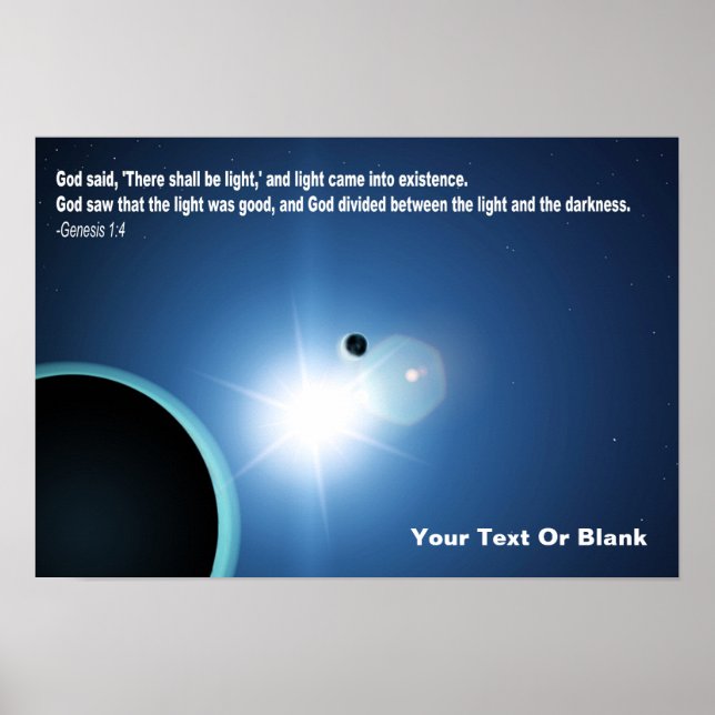 Póster Luz desde la oscuridad - Génesis 1:4 (Frente)