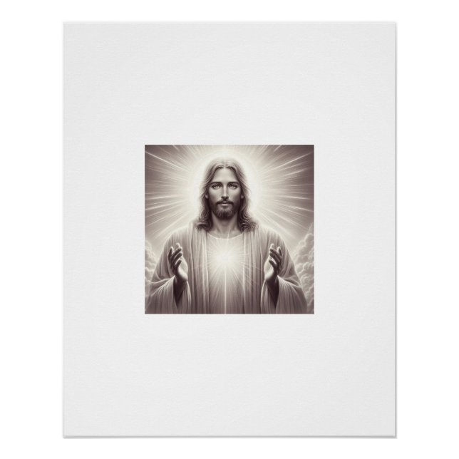 Póster Luz divina: Retrato del Señor Jesucristo (Anverso)