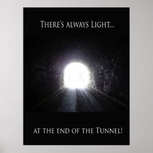 Póster Luz en el extremo del poster del túnel