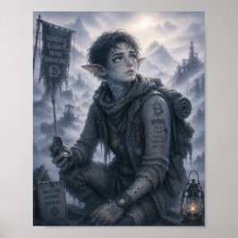 Póster Luz / Explorador / Montañas Nebulosas