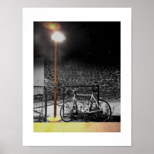 Póster Luz nocturna en la fotografía de bicicleta