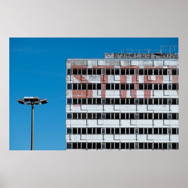 PÓSTER LUZ POSTAL GRIS Y NEGRO (Frente)