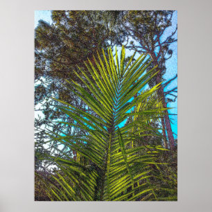 Póster Luz solar en el papel Poster Palm Fronds
