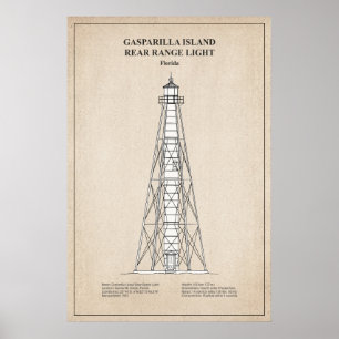Póster Luz trasera de la isla Gasparilla - Florida - SBD